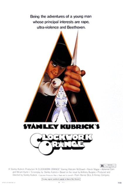 Poster for A Clockwork Orange, directed by Stanley Kubrick