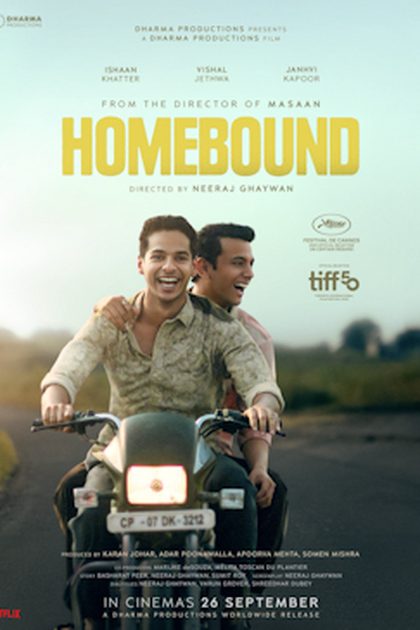 Poster for Homebound, directed by Neeraj Ghaywan