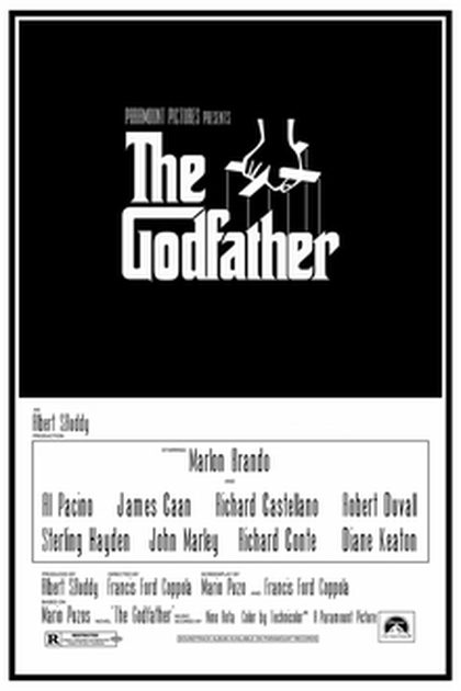Poster for The Godfather, directed by Francis Ford Coppola
