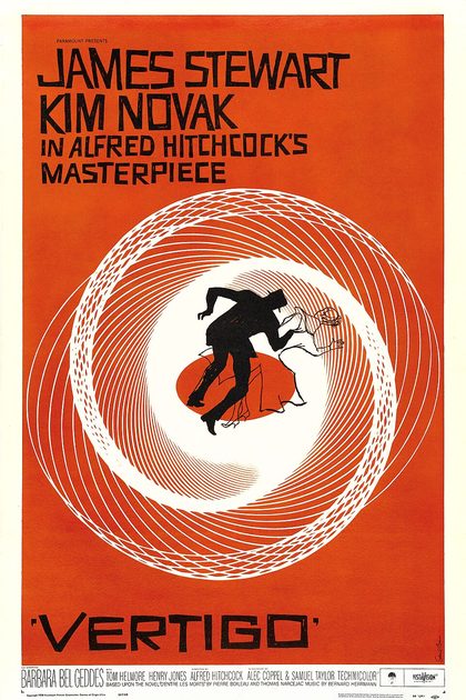 Poster for Vertigo, directed by Alfred Hitchcock